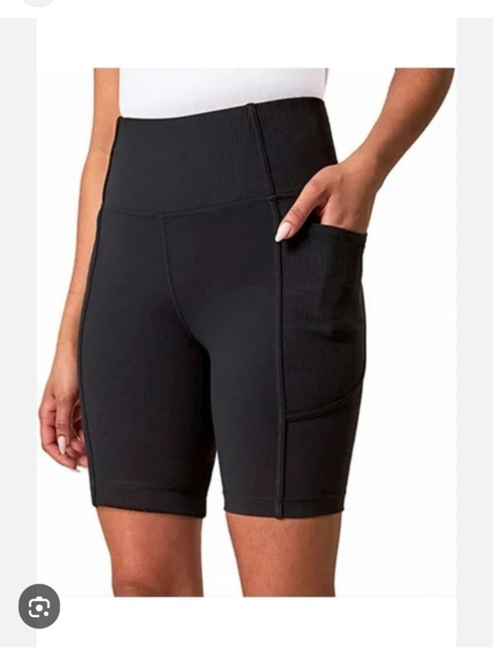 PINK Victoria's Secret Black High-Waist Bike Shorts with Side Pockets